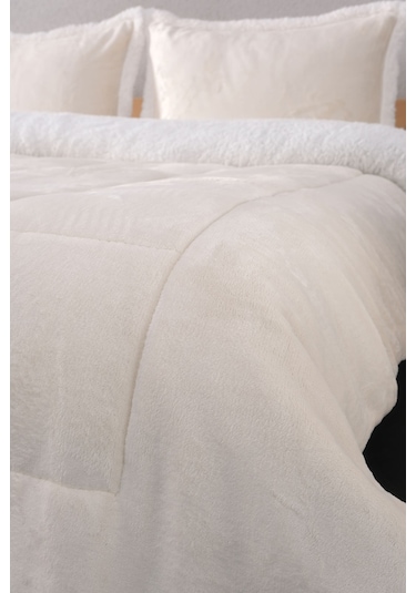 Comforter Çift Kişilik Battaniye Seti - Krem