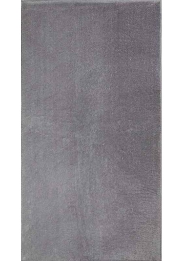 Dekoratif Puffy Peluş Yumuşak Yıkanabilir Kaymaz Taban Kesme Halı Yolluk Gri