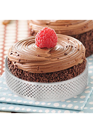 Neevoyu 15'li Set: 2 İnç Perforeli Paslanmaz Çelik Pasta Çemberleri - Donut, Tatlı Ve Pastry Pişirme Kalıbı Gümüş