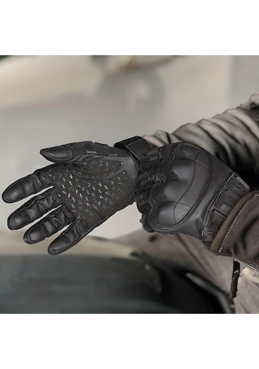 Techbloom 1 Çift Meromibe Erkek Dokunmatik Ekran Tam Parmaklı Eldiven Siyah M Nylon Karışım Güvenli Bilek Kayışı Bisiklet Spor Halloween