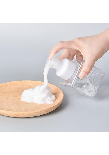 Dold Plastik Pompa Şişeleri, 250ml, Şeffaf Kare Köpük Dispenseri