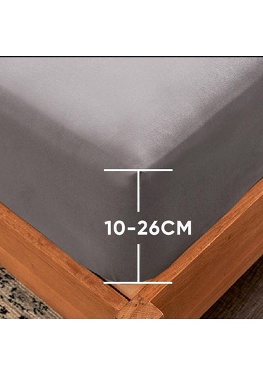 Novahub Gri Tek Kişi Yatak Çarşafı, Elastik Su Geçirmez Yatak Koruyucu, 150x200x30cm, Ev Ve Otel İçin Gri