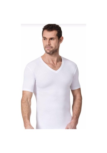 Namaldı Erkek Likralı V Yaka Yarım Kollu Atlet 3'Lü Paket - 182