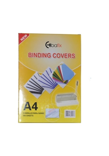 A-4 Pvc Cilt Kapağı 160 Micron Şeffaf 1 Paket 50 Adet 66572