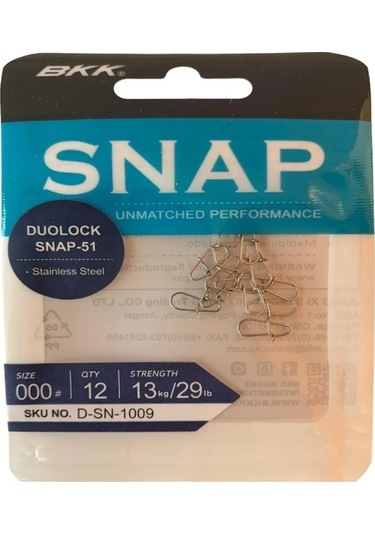 Bkk Duolock Snap-51 Yapay Yem Klipsi 12'li Paket - No:000