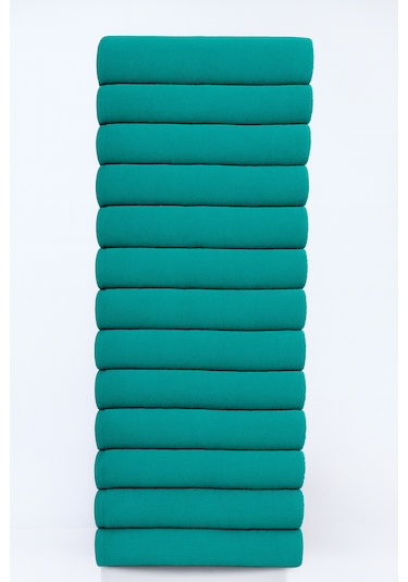 12 Adet Siyah 50 X 90 Cm Mikrofiber El Yüz Kuaför Berber Spor Havlusu Leke Ve Saç Boyası Tutmayan Mint Yeşili