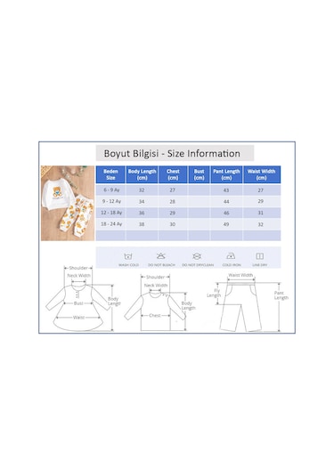 Ayıcık Figürlü 2'li Erkek Bebek Takım 001