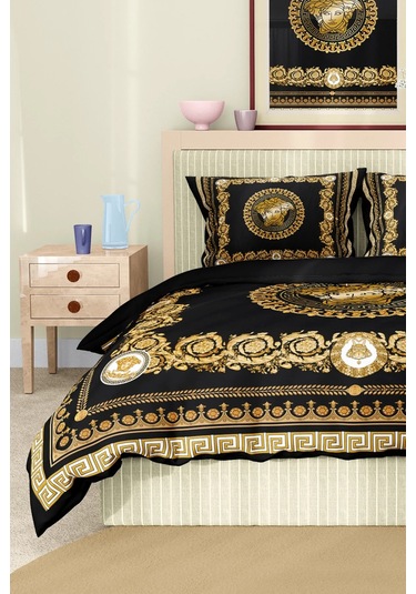 Marka Nevresim Takımı Çift Kişilik Pamuklu Saten Kumaş 6 Parça 3d Dijital Baskı Duvet Cover Set Model No:108 Renkli