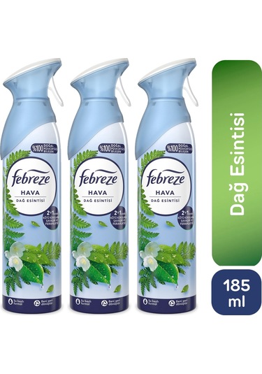 Febreze Dağ Esintisi Hava Ferahlatıcı Sprey Oda Kokusu 3 x 185 ML