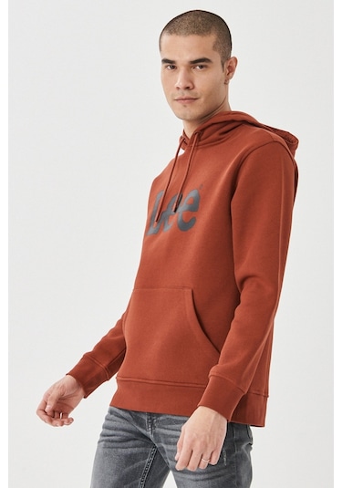 Lee Regular Fit Normal Kesim %100 Pamuk Kapüşonlu Sweatshirt L212021810 Taba