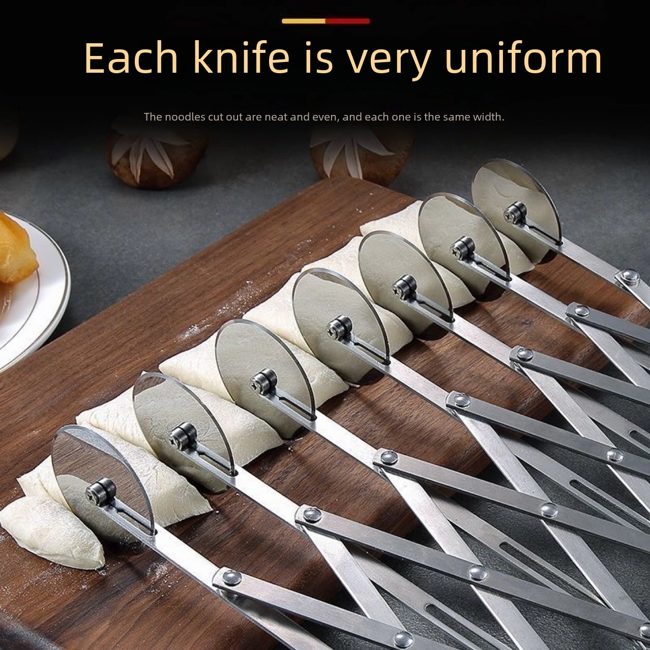 Hombey Pratik Mutfak Aleti: Çelik 5 Tekerlekli Pizza Dilimi, Hamur Kesici Ve Fırın İşleri İçin Çift Uçlu Kaydırmalı Bıçak Diğer