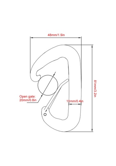 6 Adet Karabina 12kn Ağı Heavy Duty Karabina Klipleri Hamaklar İçin Kamp Yürüyüşü Sırt Çantası