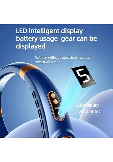 Liangmei Taşınabilir Boyun Fanı, Led 4 Soğutma Plakalı Eller