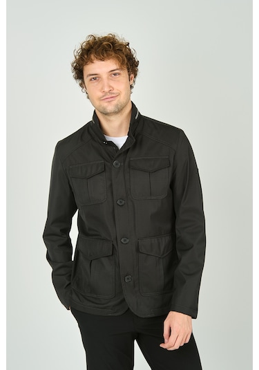 Daynax Erkek Cep Detaylı Dik Yaka Uzun Mont 7000 Yeşil Yeşil