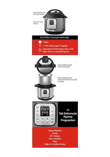 Instant Pot Duo 7 Si 1 Arada 5.7 L Akıllı Buharlı Pişirici