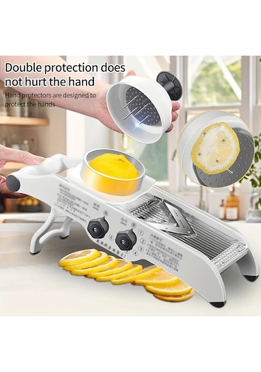 Xuweiwei Ev Kullanımı İçin Çok Fonksiyonlu Meyve Dilimleyici Manuel Patates Limon Dilimleyici Ve İpek Kazıyıcı 1 Parça