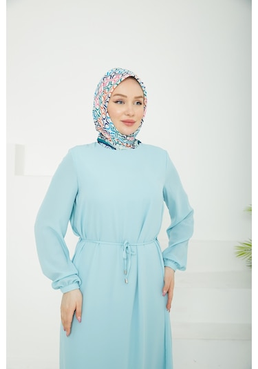 Armine Trend Kolları Lastikli Astarlı Elbise-mavi 25yt927 Mavi Armine Trend Kolları Lastikli Astarlı Elbise-mavi 25yt927 Mavi