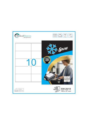 Sw-2610 Snow A4 Lazer Etiket 105 57 Mm