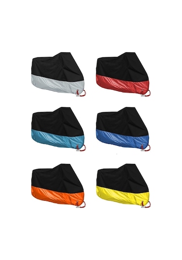 Sones 190t Motosiklet Yağmur Kapakları Toz Geçirmez Yağmur Uv'ye Dayanıklı Toz Önleme Kapakları, Boyut: M Siyah