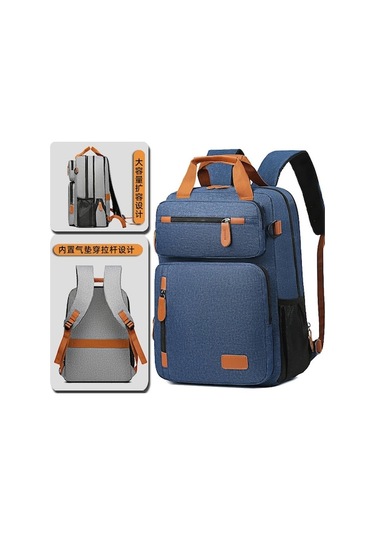 Büyük Kapasiteli Su Geçirmez Bilgisayar Seyahat Sırt Çantası Mavi MAVİ