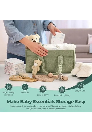 Moveevo Büyük Kapasiteli Bebek Bezi Depolama Çantası - Seyahat Ve Ev Kullanıma Uygun, Modern Tasarım, Pembe Diğer