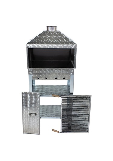 Metehan MTH-22 Davlumbazlı - Kapaklı - Bacalı - Maltız Izgaralı - 2 Tekerlekli Mangal