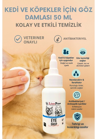 Lion Paw Kedi Köpek Göz Temizleme ve Bakım Solüsyonu 50 ML