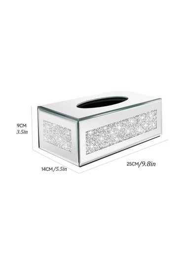 Homyl Mendil Kutusu Kapağı Oturma Odası Dekoru Vanity Tezgahı Gümüş