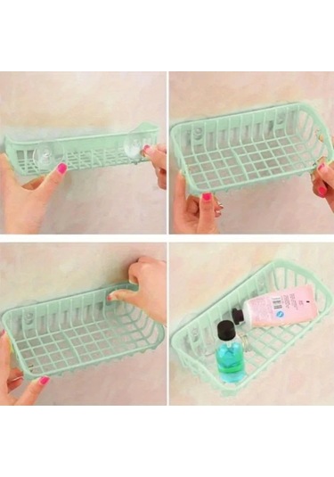 Tongdashop Yeşil 2'li Emişli Raf: Mutfak Süngeri Ve Yaşam Alanı İçin Minimalist Depolama Çözümü Yeşil