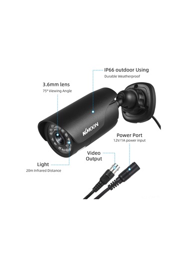 Geeksen 1080p 2mp Cctv Güvenlik Kamerası, Ir Gece Görüşü, 3.6mm Lens, Dc12v, Ntsc Sistemi Abd/kanada/japonya/meksika