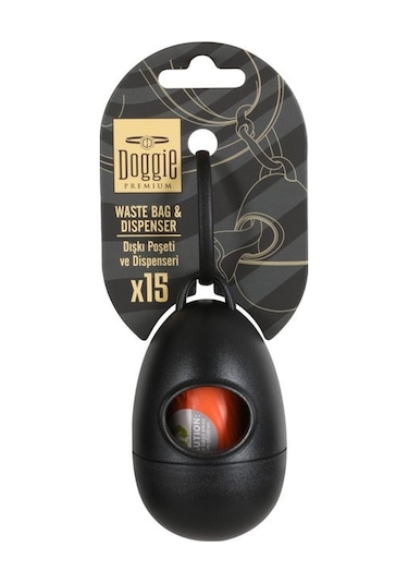 Doggie Dışkı Kabı ve Poşeti 15'li Siyah