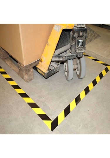Sarı Siyah Yer Işaretleme Bandı 50mmx30mt