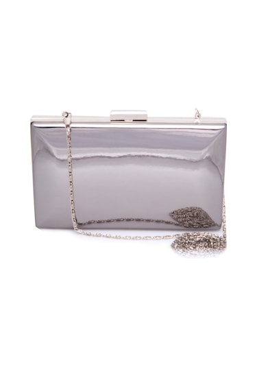 Lela Ayna Görünümlü Zincirli Bayan Abiye Çanta 347136Ayna L Platin