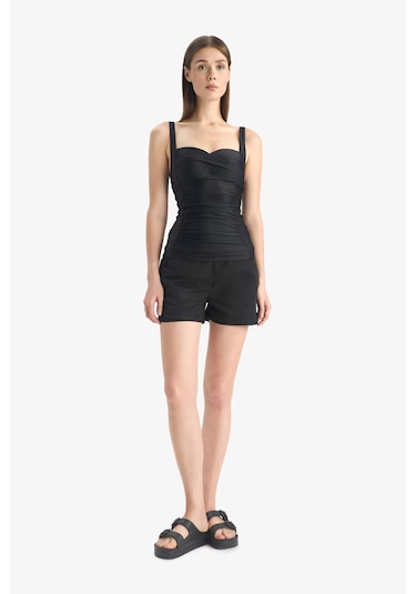 DeFacto Regular Fit Askılı Tankini-Fall in Love E3292AX25SMBK81