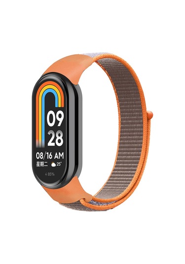 Xiaomi Mi Band 8 Zore Krd-03 Hasır Kordon-turuncu