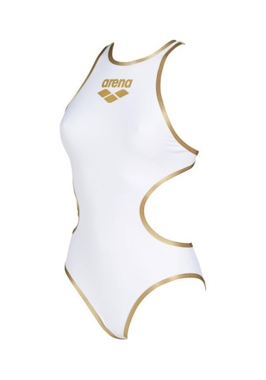 Arena Bayan Antrenman Mayosu W One Bıglogo One Pıece 001198106 Yzm Altın - Beyaz