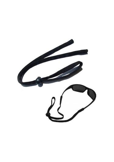 Fermuarlı Güneş Gözlük Kutusu Kılıfı Temizleme Seti Gözlük İpi Siyah