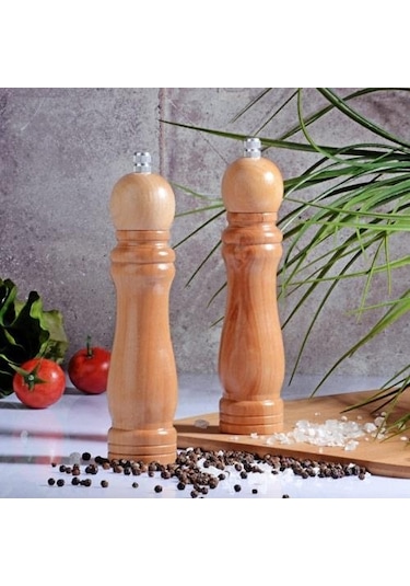 Ahşap Öğütücü - Tuz Karabiber Öğütücüsü Orta 21 Cm Tekli