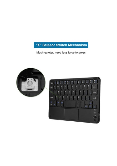 Shineyee Ultra İnce Dokunmatik Panel 7 İnç Bluetooth Klavye - Android/windows/ios Uyumlu, 90 Saat Çalışma Süresi, Taşınabilir Tasarım