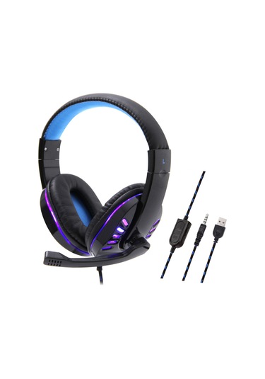 Mufunye Mavi Kafaüstü Kulaklık, 3.5mm Jack İle Ps4/xbox/notebook/pc Uyumlu, Oyun İçin Optimal Ses - Sy755mv