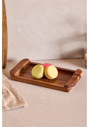 Akasya Sunumluk Kulplu 24x12 Cm Kahverengı Kahverengi