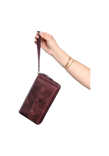 Mft Leather Hakiki Deri Unisex El Çantası Canelia 1310 Tiguan Bordo