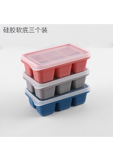 Maiyame Ev Kullanıma Uygun 6'lı Silikon Buz Kalıbı Seti - Kare Ve Yuvarlak Şekiller, Esnek Tabanlı, Kırmızı-mavi-gri 3'lü Paket Çok Renkli