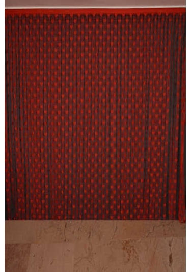 Kalpli Model Kırmızı Renk Ip Perde Hazır Ip Perde 300x270