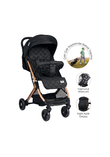 Lorelli Fiorano Kabin Bebek Arabası Black Siyah