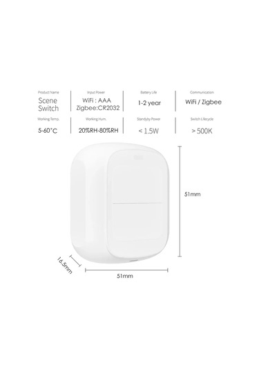 Liangmei Tuya Wifi / Zigbee 2 Gang Kablosuz El - Uzaktan Sahne