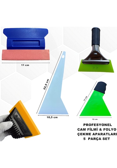 Cam Filmi-Kaput Koruma ve Folyo Çekme Aparatları 5 Prç Set GRP14