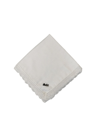 Mim Eşarp - Enba Pamuklu İğne Oyalı Namaz Ve Mevlüt Örtüsü 110x110 Cm - Beyaz, 110x110 Cm