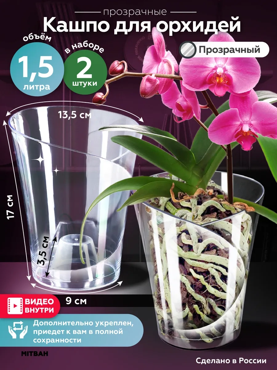 Mıtbah Şeffaf Saksı 2 Adet Orchids 74247176