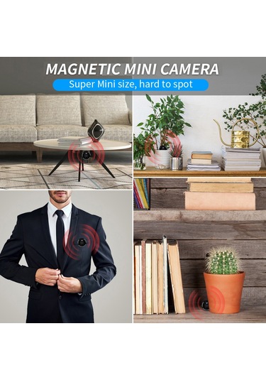 Yunboo Kablosuz Akıllı Güvenlik Kamerası - 1080p Gece Görüşlü, Hareket Algılamalı, Mobil Uygulama Kontrollü Siyah